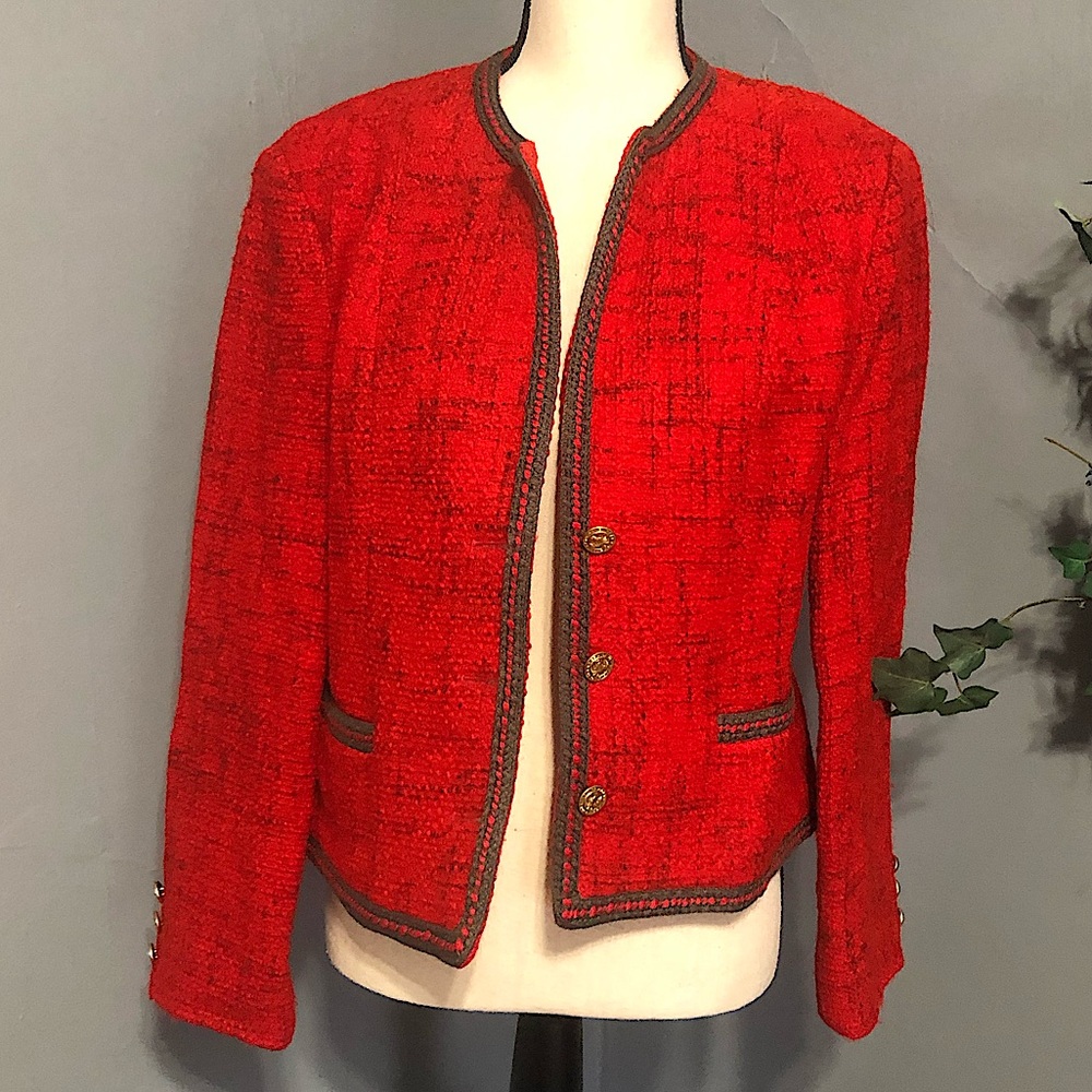 VINTAGE | KIRKLAND HALL | RED 100% WOOL | JACKET